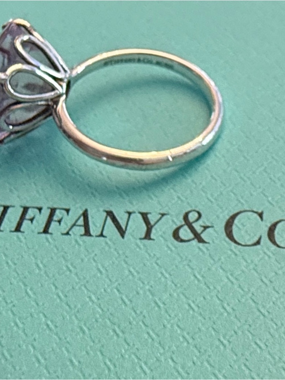 Tiffany & Co. Sterling Silver Amethyst Sparklers Ring Size 6 - Picture 7 of 10